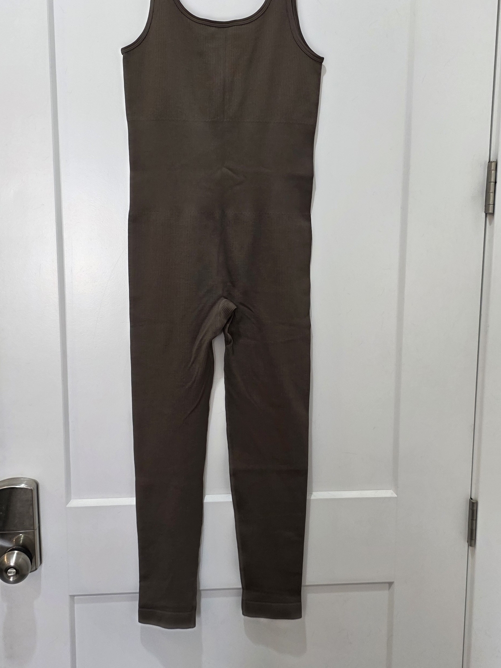 Sleeveless Ribbed Jumpsuit in Brown – Classic One-Piece L NWOT